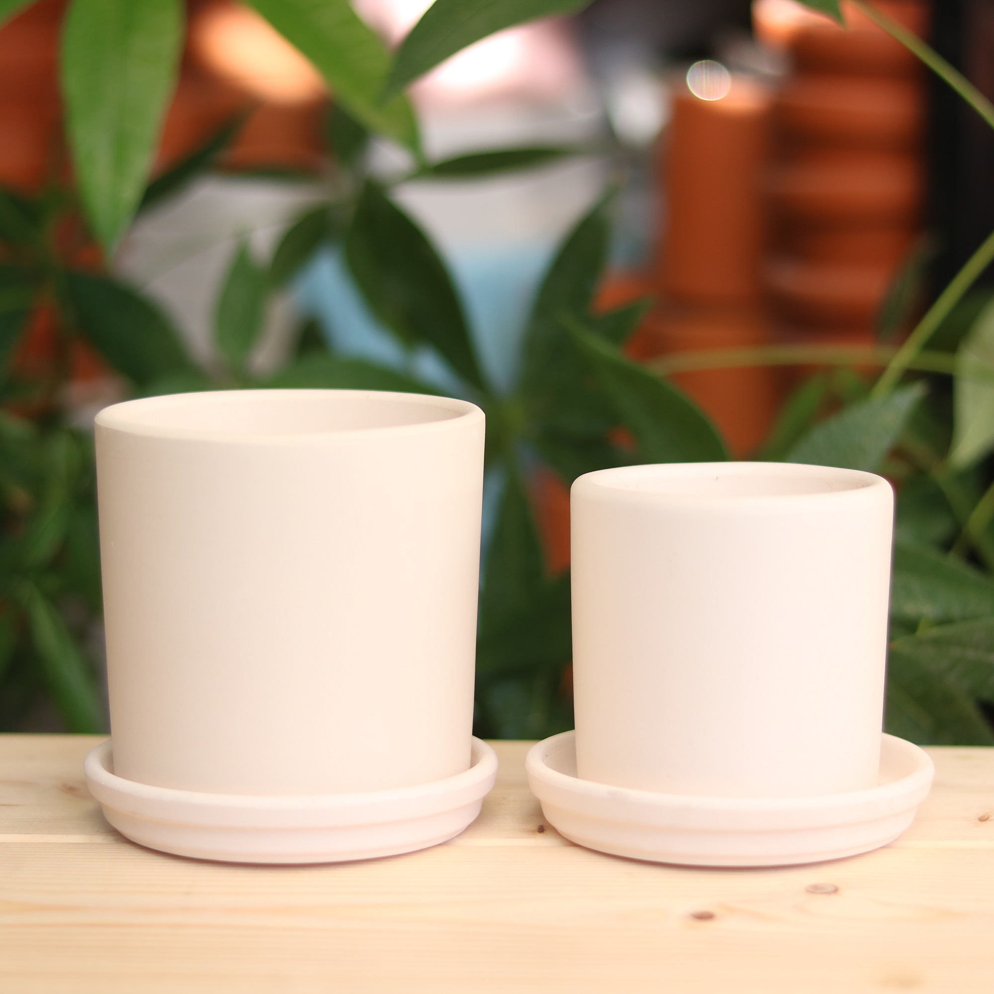 [HCM]Chậu đất nung trụ lớn 10.5x10 cm (KÈM DĨA LÓT) hình trụ trồng sen đá xương rồng
