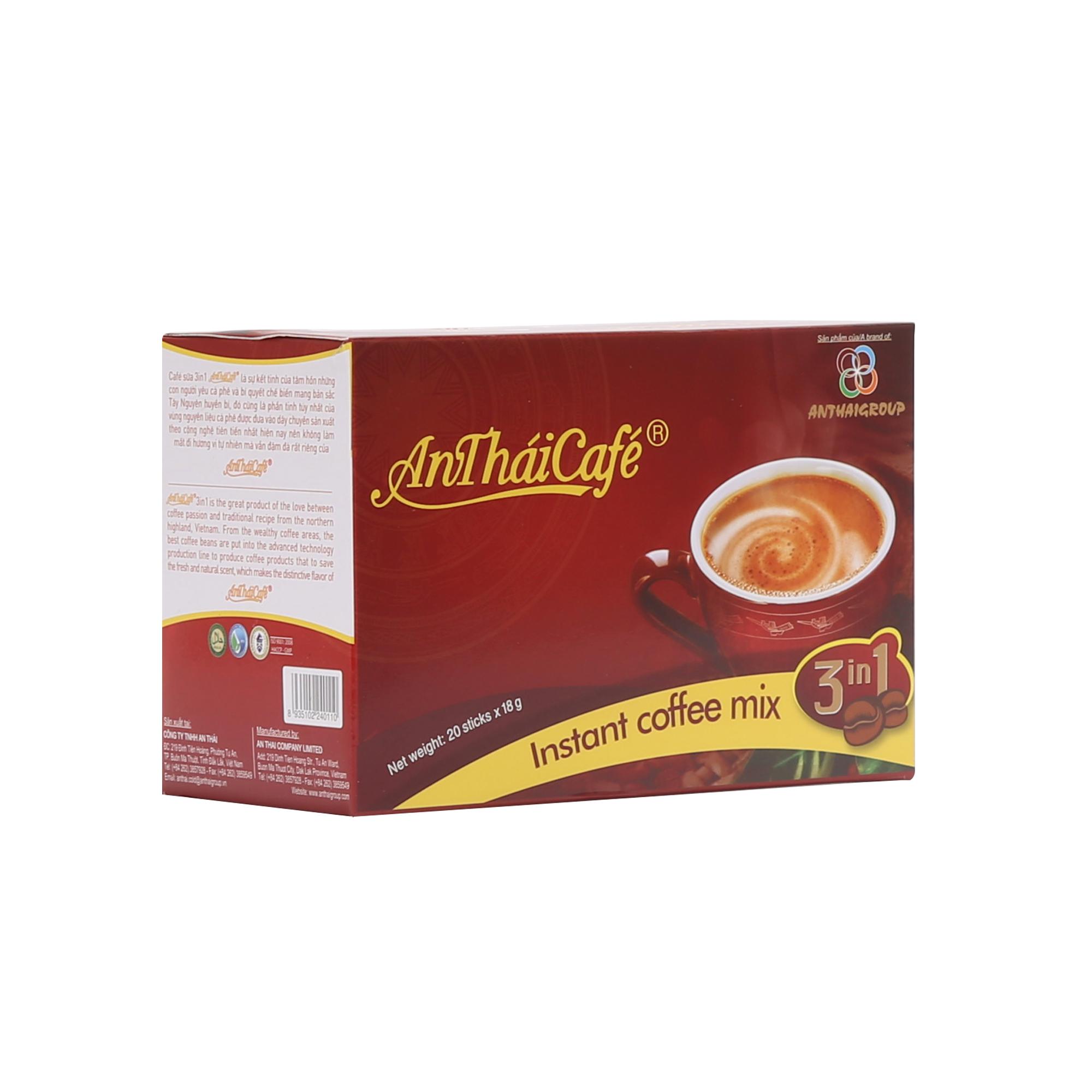 Cà Phê Sữa 3 trong 1 An Thái (Hộp 20 gói x 18gr) - AnTháiCafé