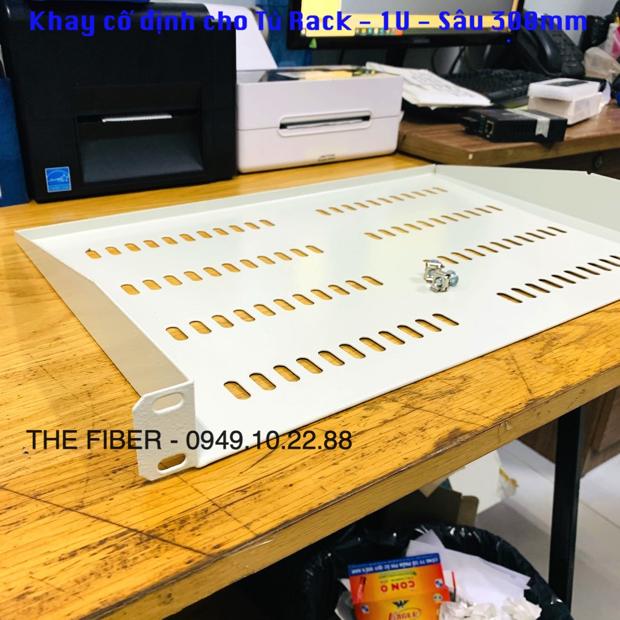 Khay cố định 1U cho tủ Rack - Sâu 300mm