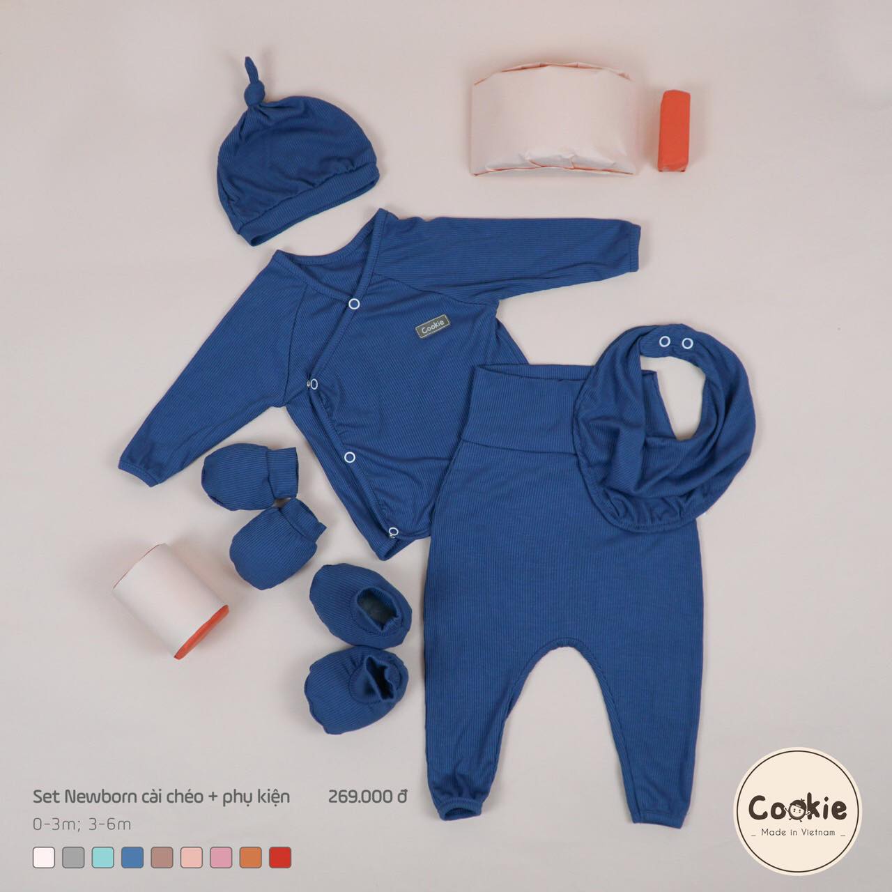 Set cài chéo kèm phụ kiện trẻ sơ sinh Cookie