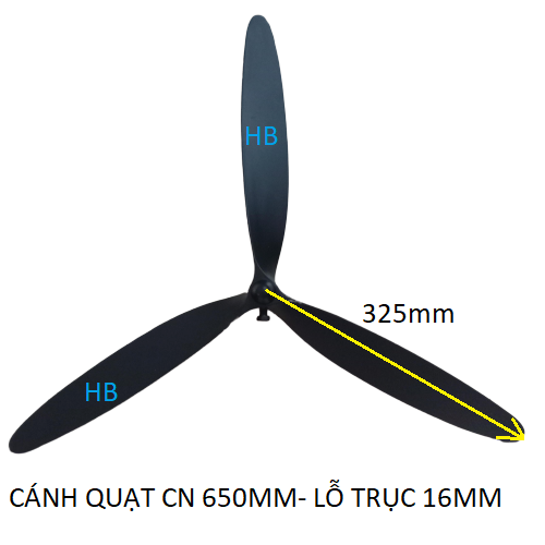 Cánh quạt công nghiệp 650mm lỗ trục 16mm - Cánh quạt công nghiệp vinawind