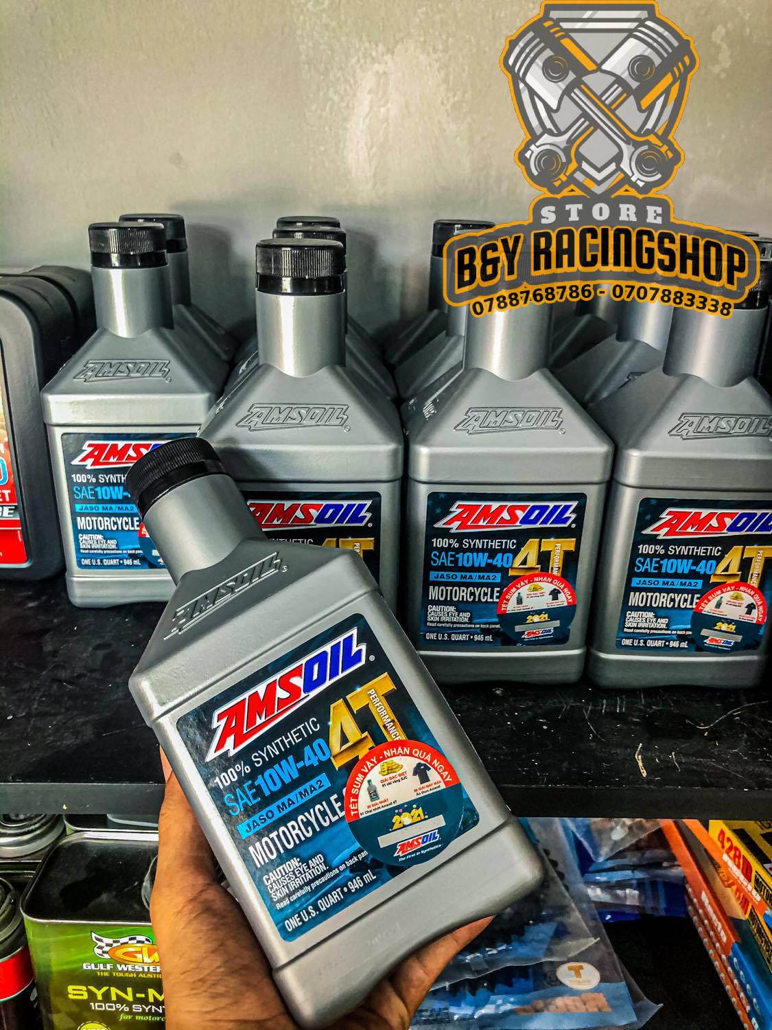 [HCM]DẦU NHỚT AMSOIL 4T 10w-40 100% SYNTHETIC