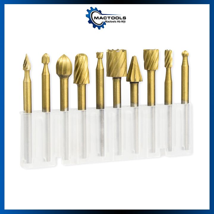 Bộ 10 mũi phay gỗ mạ titan tốc độ cao