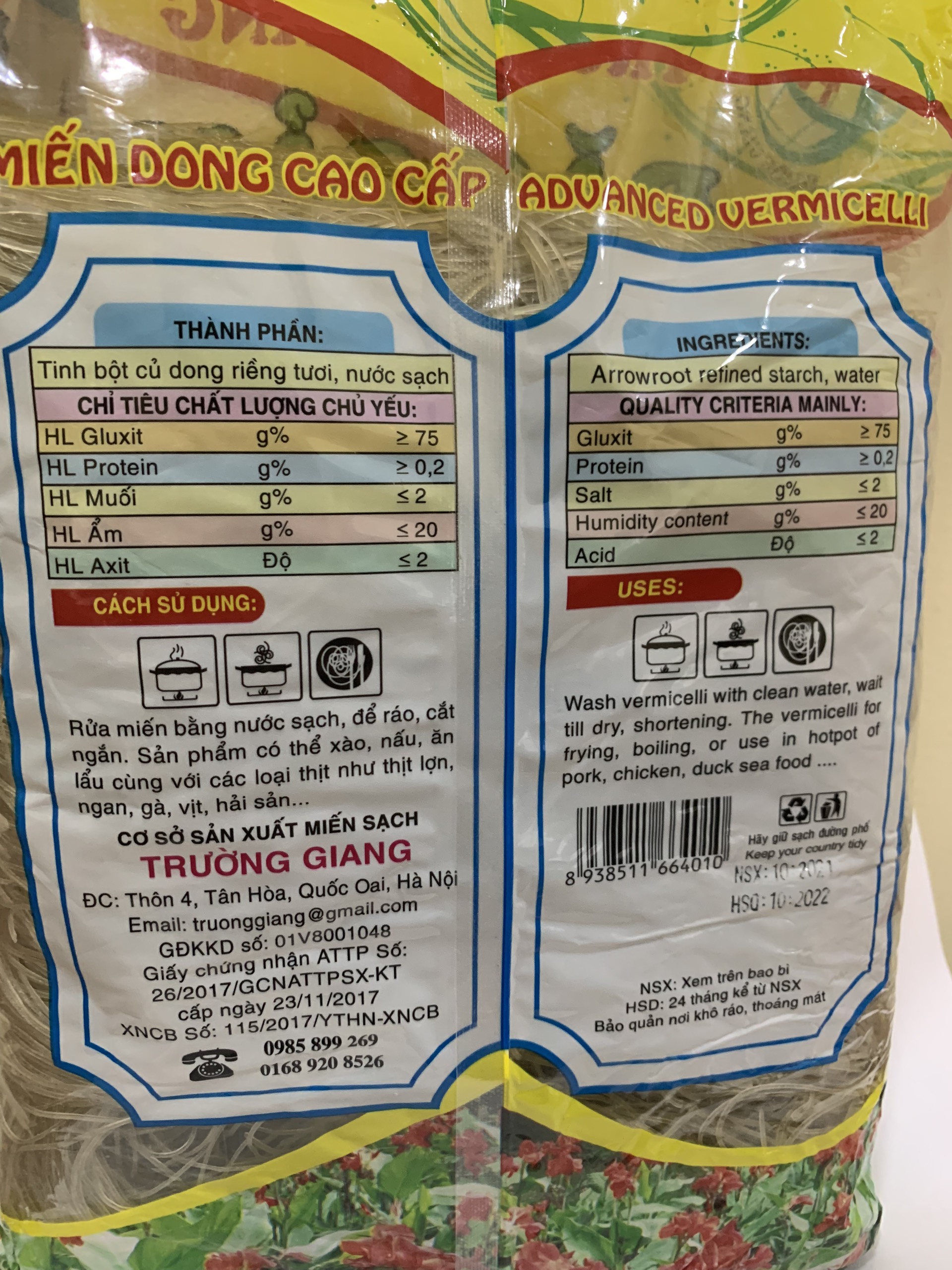 500gr Miến Dong Làng So Cao Cấp Trường Giang