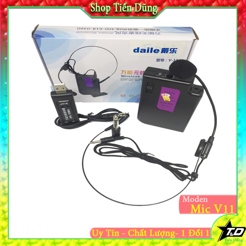 Mic không dây đa năng V11 phù hợp tất cả loa kéo và âm li và loa có hỗ trợ mic