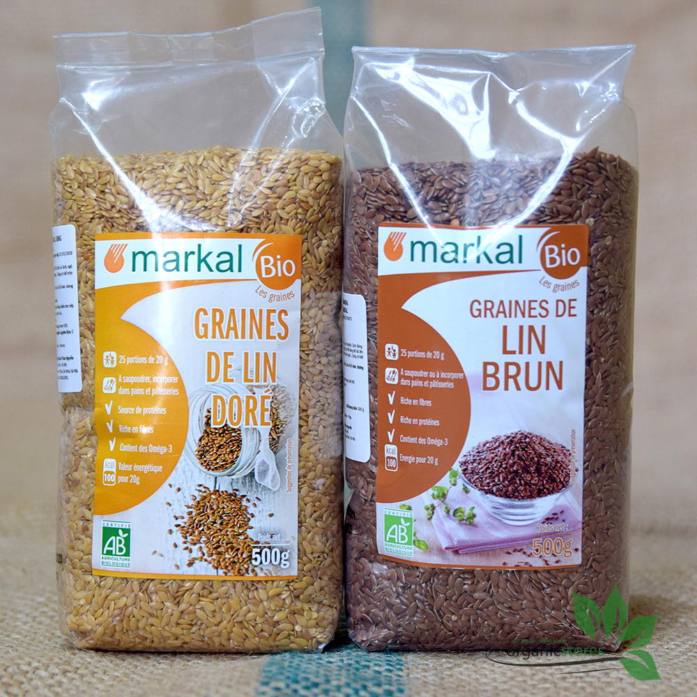 Flax seed yellow and brown organic MARKAL 500g