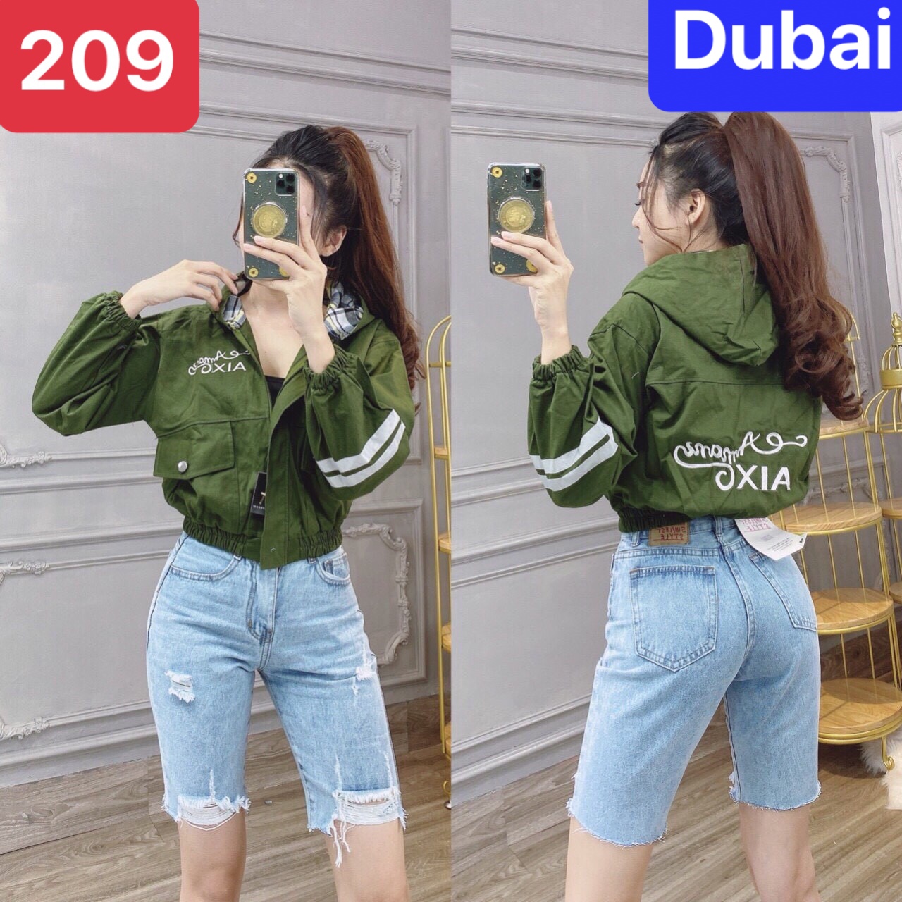 QUẦN SHORT SỌT JEAN LỬNG KIỂU NGỐ NỮ HOT HIT CHẤT BÒ XANH CẠP RÁCH HÀN QUỐC LƯNG CAO NÂNG MÔNG DB-209 - DUBAI FASHION