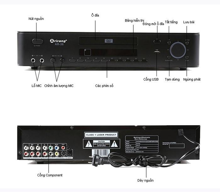 Máy karaoke AR-36 (kèm 2 mic)