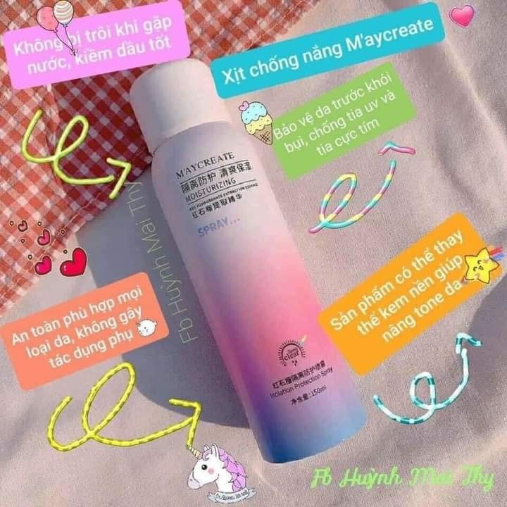 Combo 3 Chai Xịt Chống Nắng MayCreate 150ML