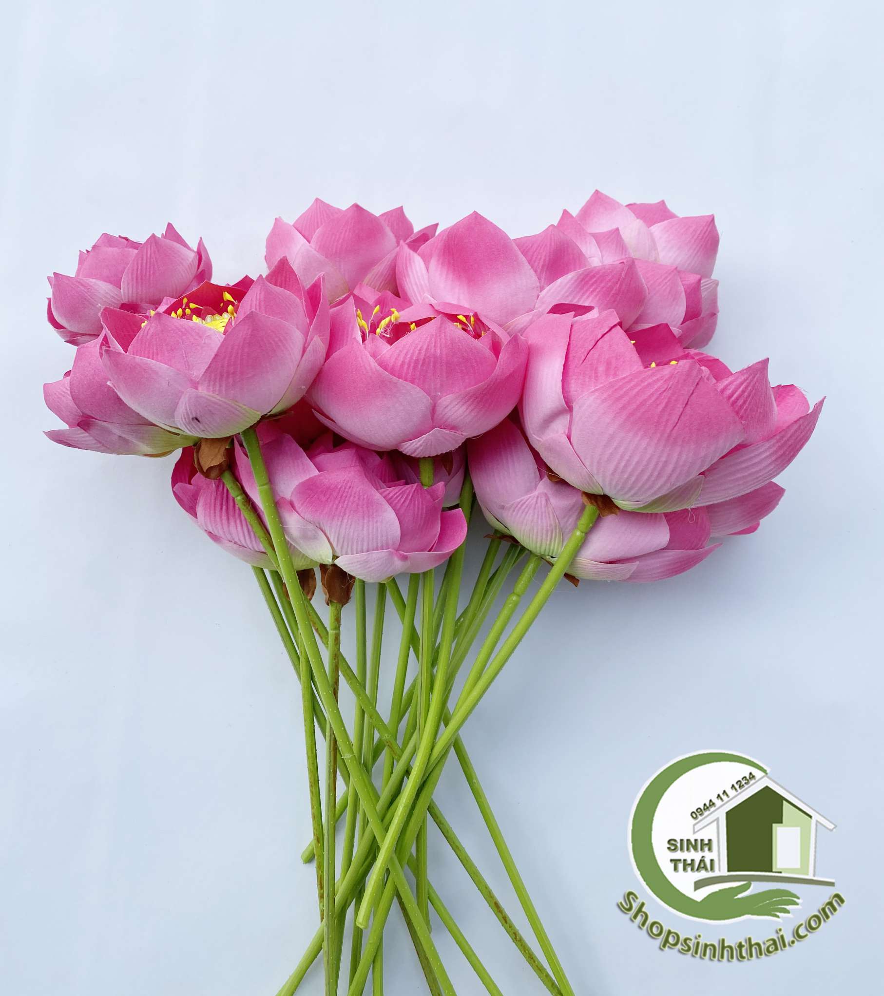 [HCM]Cành hoa sen bông nở - sen vải lụa Thái Lan cao cấp