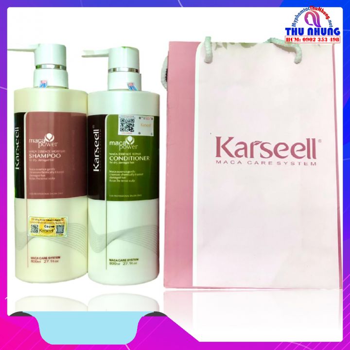 [+Tặng mũ trùm][HCM]Bộ gội xả Karseell Maca siêu mềm mượt 800ml
