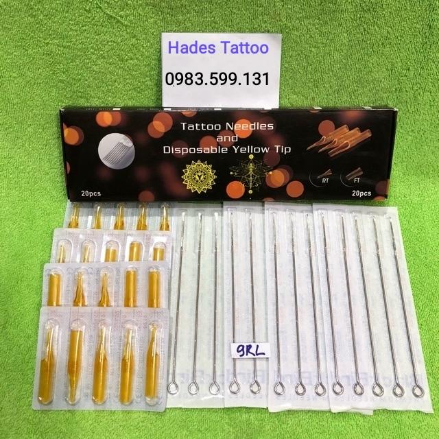 Kim xăm và Ngòi 9RL đi nét ( 20 kim + 20 ngòi )