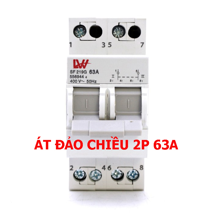 Cầu dao đảo chiều 2P 63A LW- CB đảo chiều - át đảo chiều