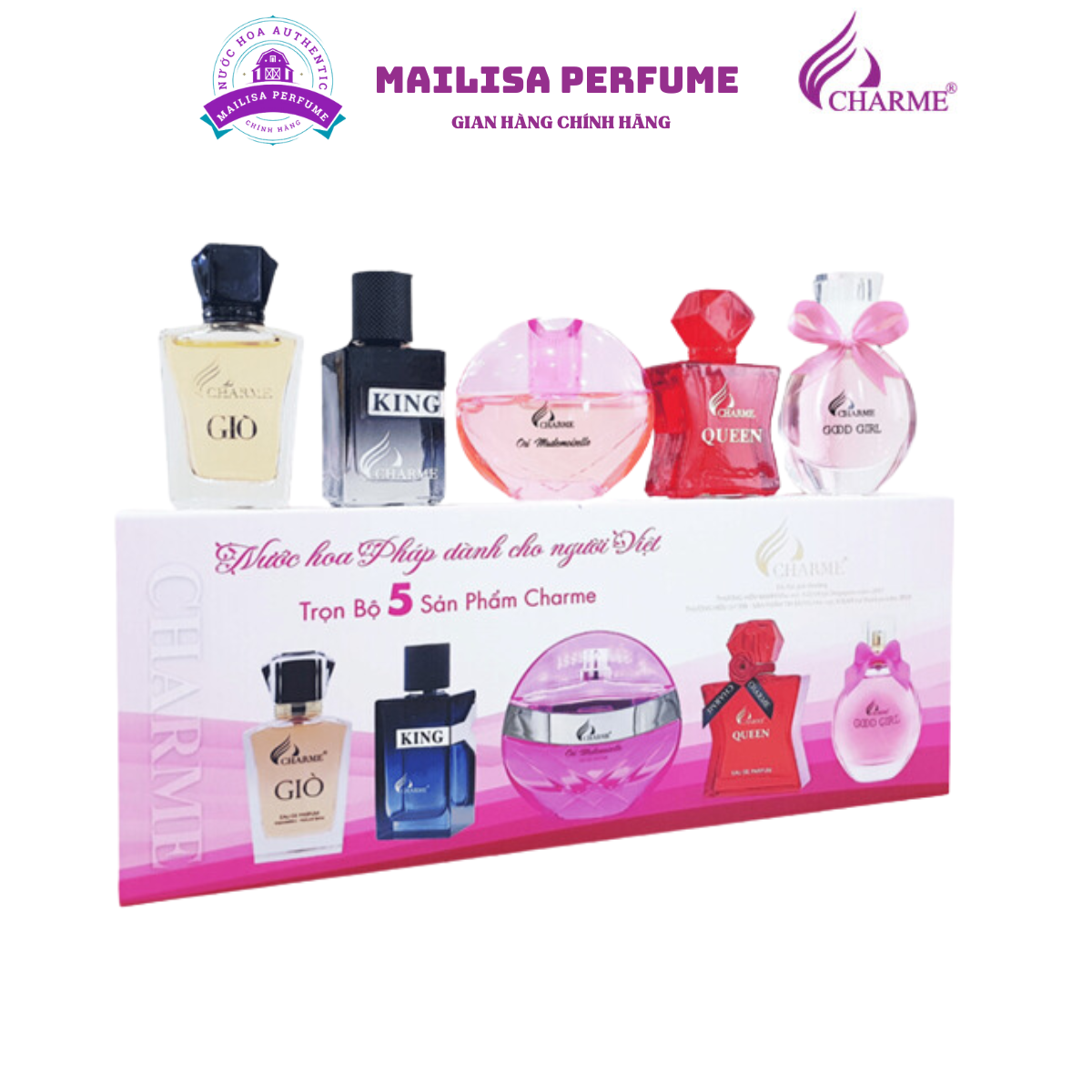 Bộ Set Nước Hoa Char.me Mini (5 chai x 10ml)