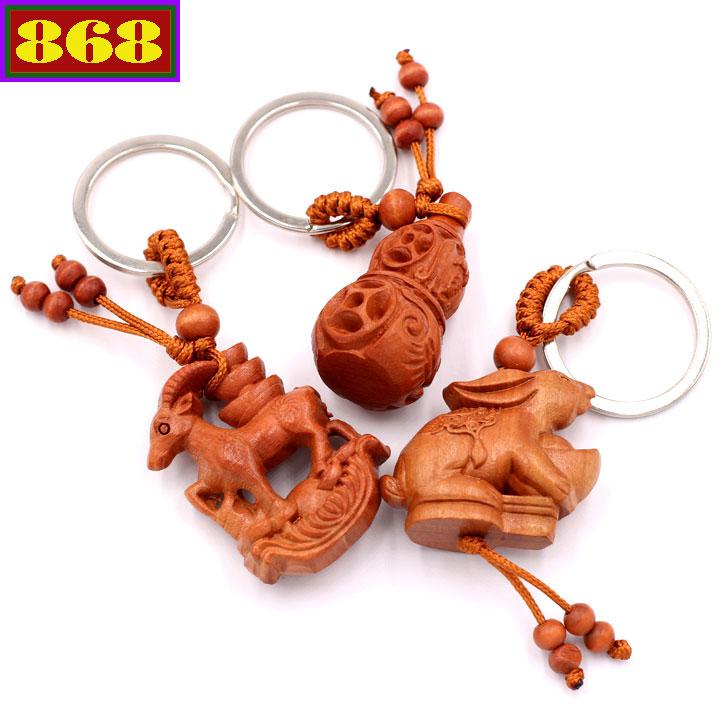 Combo 3 móc khóa gỗ đàn hương hồ lô - Tuổi Mão - Tuổi Mùi - Móc khóa phong thủy
