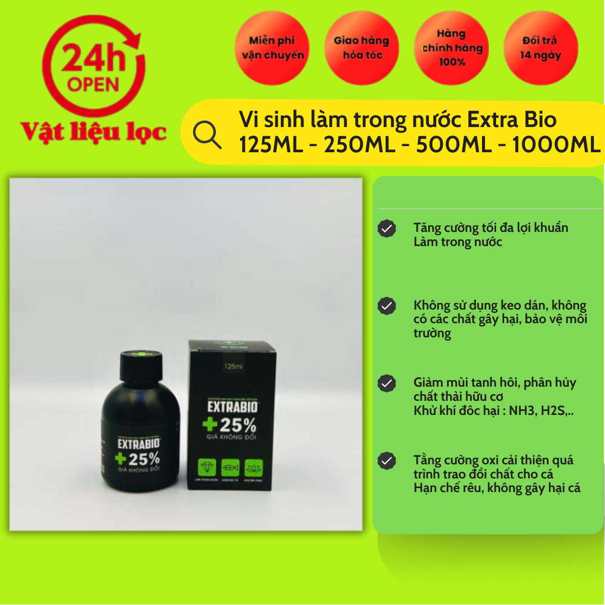 Men Vi Sinh Extra Bio làm trong nước bể cá - ExtraBio cao cấp cho cá cảnh