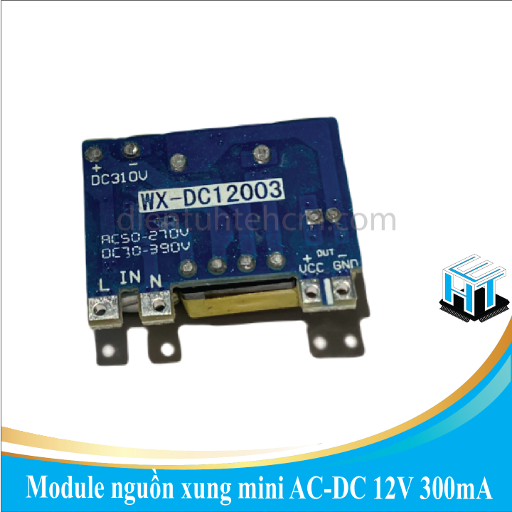 Module nguồn xung mini AC-DC 12V 300mA nhỏ gọn cắm PCB