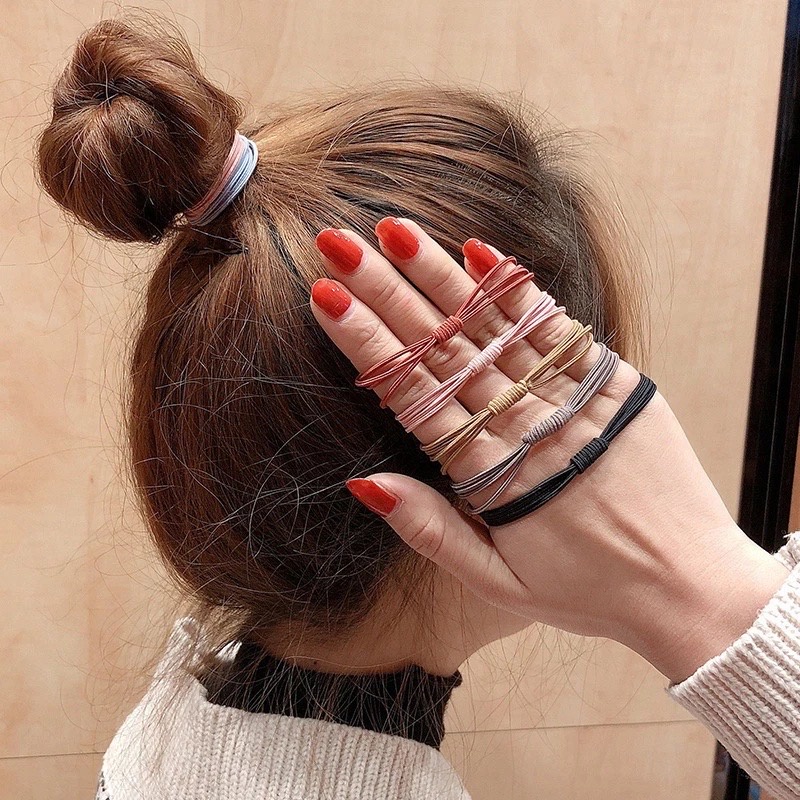 [COMBO 10 SỢI] Thun cột tóc / Chun cột tóc style Hàn Quốc mix đủ màu, bền đẹp