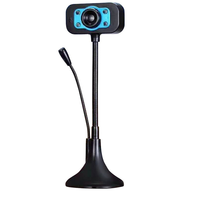 Webcam KM 720p HD hình ảnh và micro trên 1 đầu USB - tích hợp 4 đèn led trợ sáng (Màu Random)