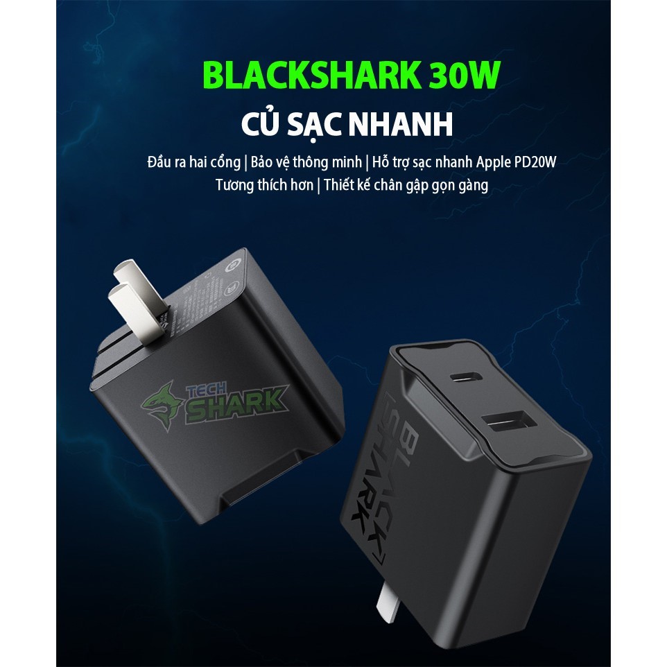Củ Sạc nhanh 2 cổng Black Shark 30W