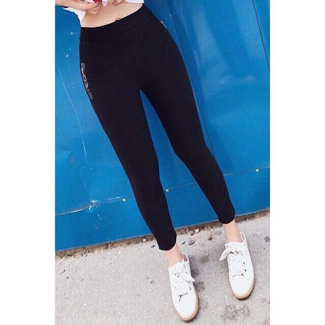 Quần legging 2 khoá sườn chất Hàn ôm dáng tôn chân dài