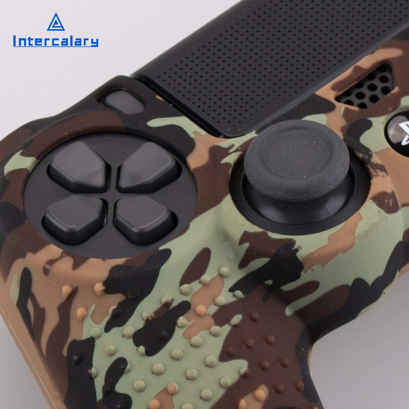 Ốp Ngụy Trang Da Gel Cao Su Silicon Chấm Bi Đính Graffiti Vỏ Bọc Điều Khiển PS4 Slim/Pro Dành Cho Dualshock4