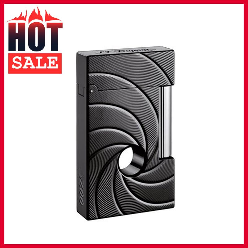 Hộp quẹt bật lửa gas đá dupont 007 limited edition d117 đục lỗ màu đen dòng 3 ligne cực hiếm