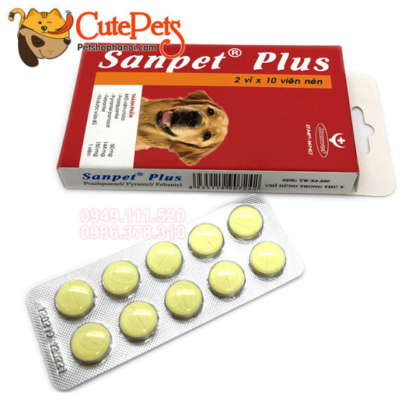 Tẩy giun sanpet plus cho chó mèo - Cutepets