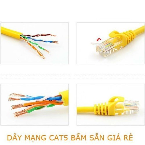Dây Mạng Bấm Sẵn cat 5e Dài 2M- 3M- 5M cao cấp( màu ngẫu nhiên)
