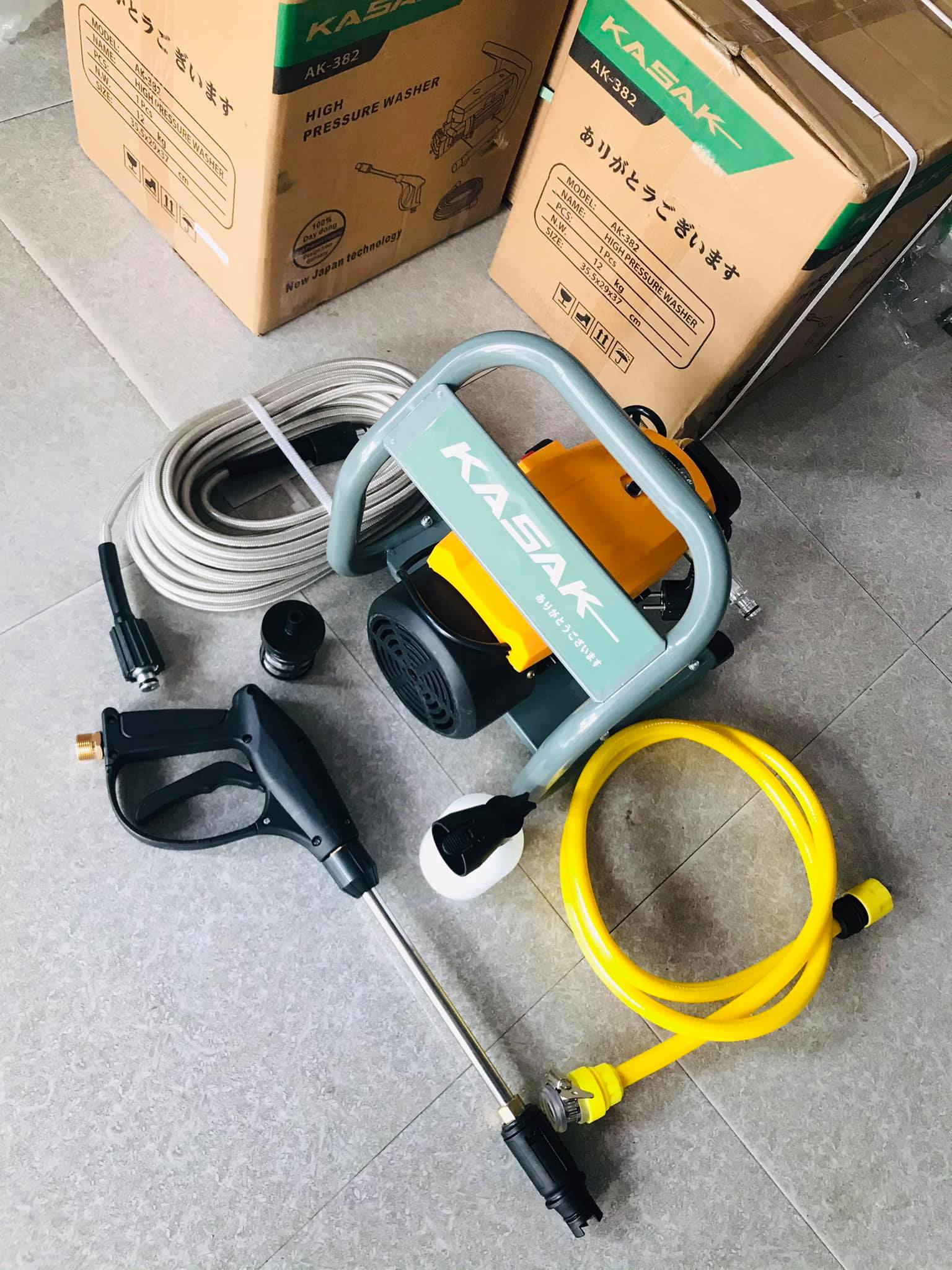 Máy rửa xe KASAKI 2000w mô tơ từ LÕI ĐỒNG 100%