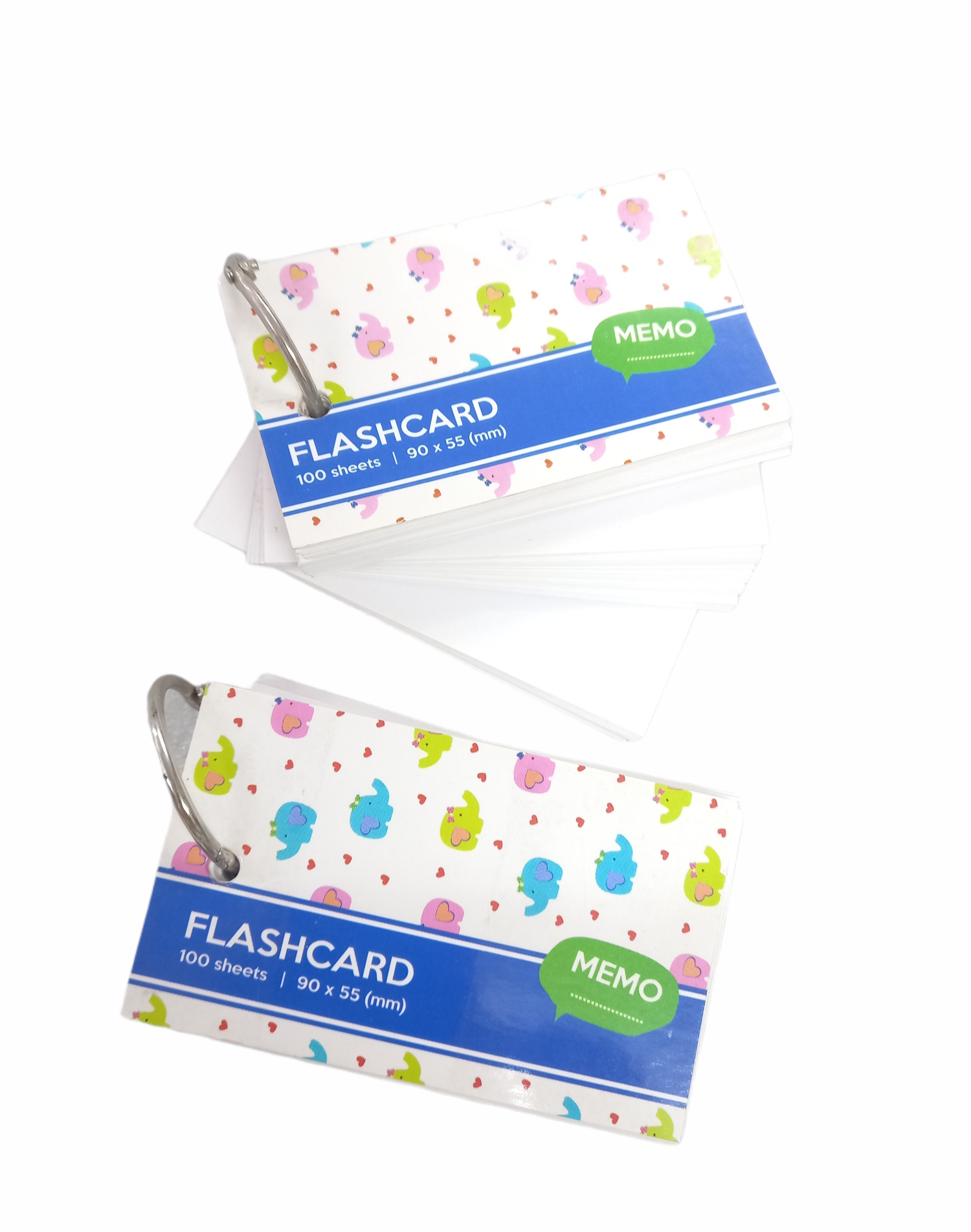 Thẻ flashcard trắng kèm khoen
