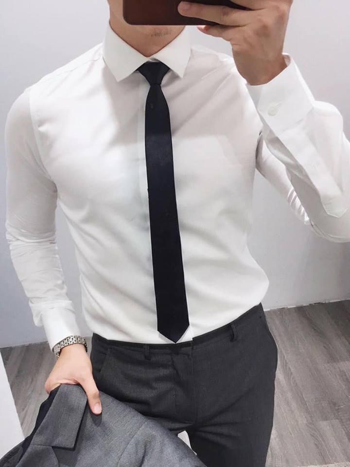 Áo sơ mi nam dài tay màu trơn basic form rộng giấu nút phong cách Hàn Quốc Trẻ trung năng động thời trang PONIVALAZA cao cấp