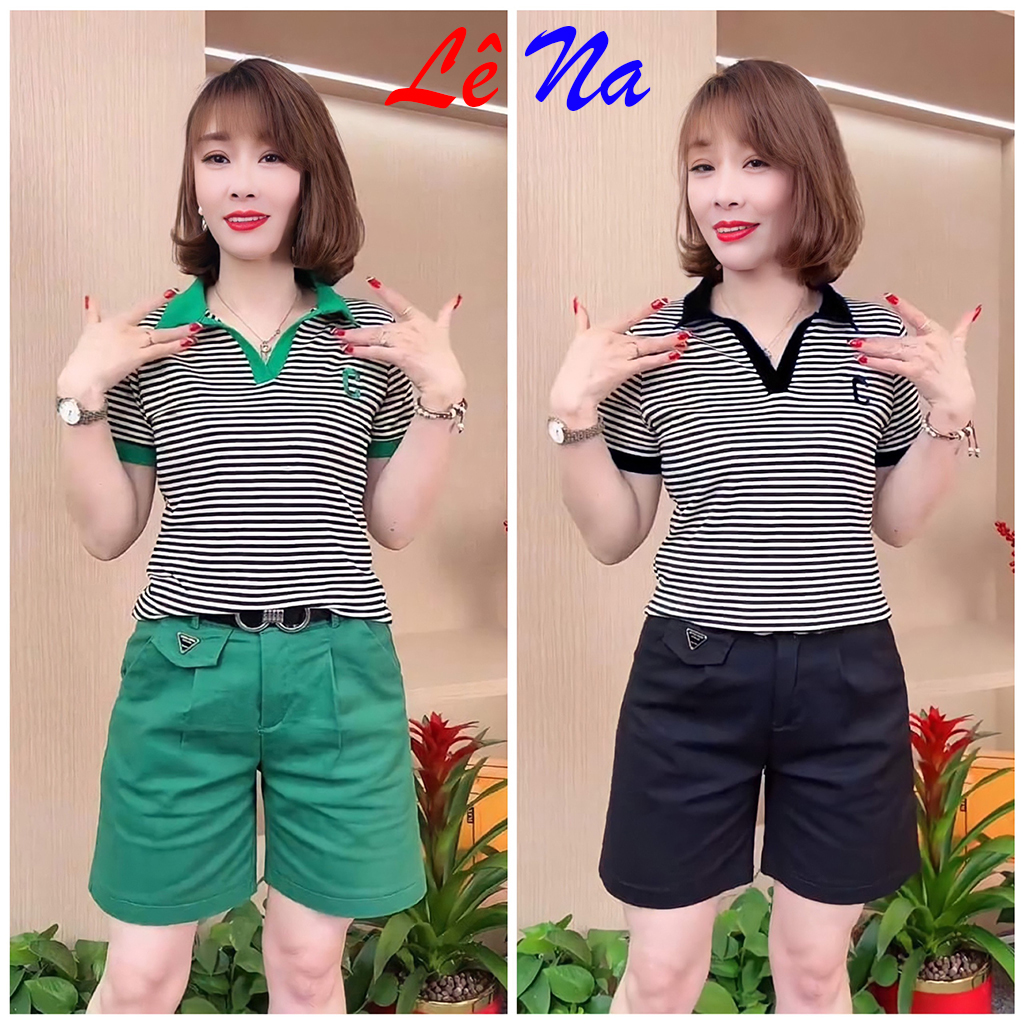 [Nhập LAZFASHION32 - giảm 60K] Set Bộ Chữ C Áo Kẻ Sọc SV27
