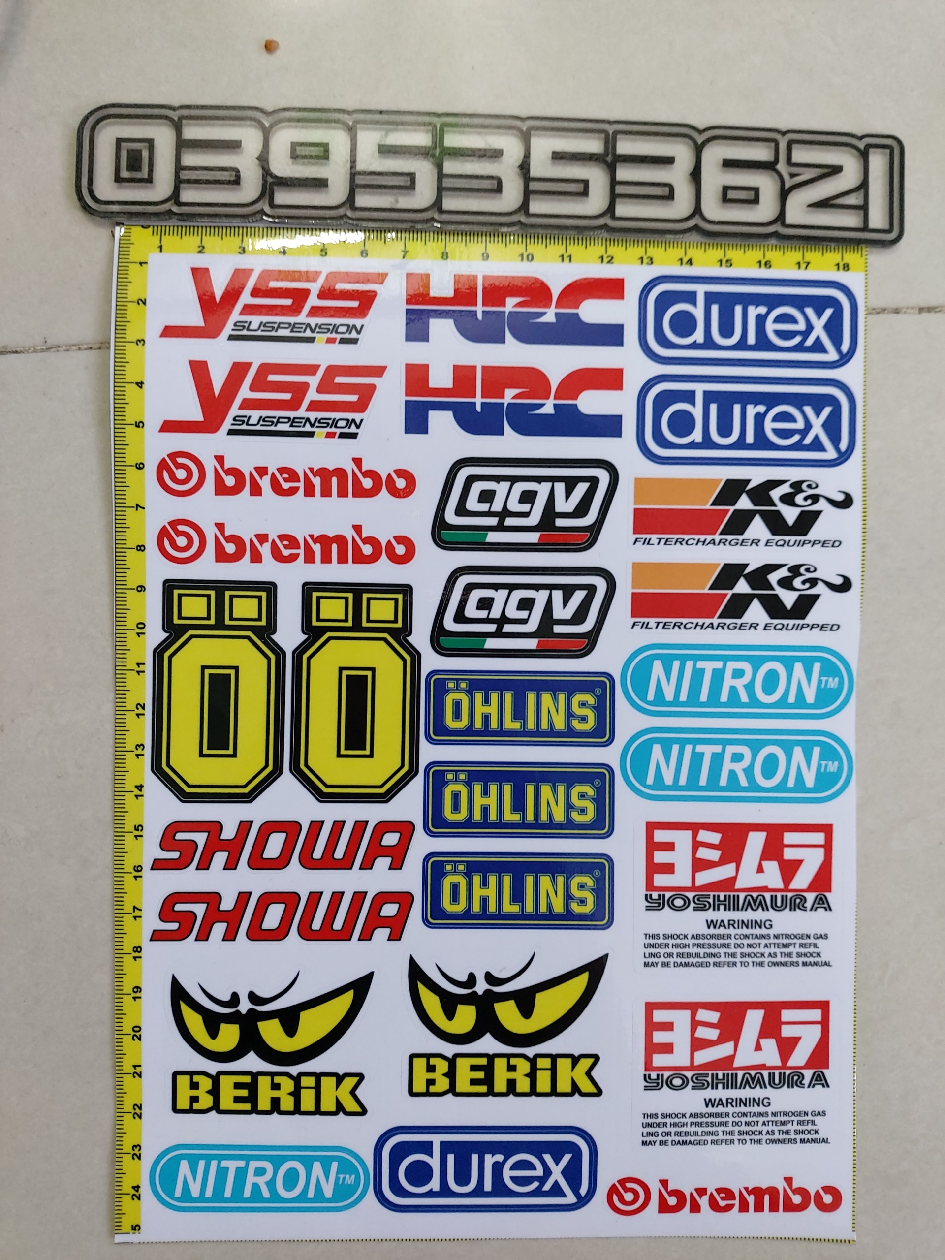 Tem logo dán xe trọn bộ 18x25cm