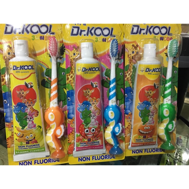 Kem đánh răng dr.kool và bàn chải trẻ em