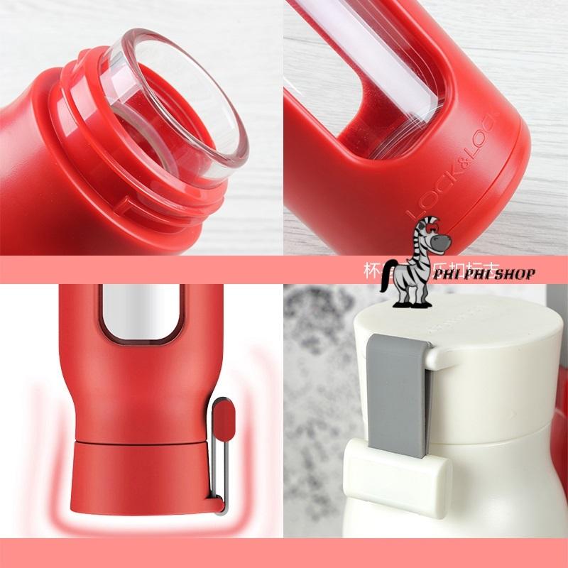 [HCM]Bình thủy tinh bọc nhựa Lock&Lock Name 350ml LLG651