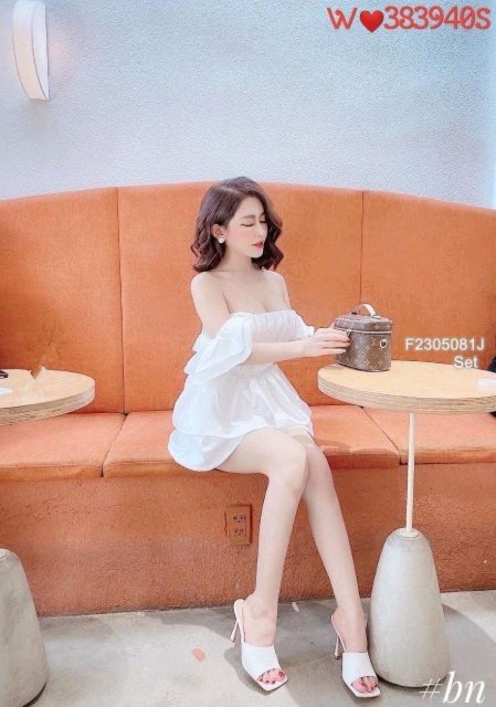 [HCM]Sét áo tay bèo phối váy ngắn