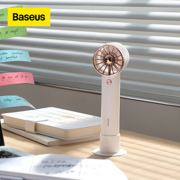 Baseus Mini Handheld Fan USB Rechargeable Silent Small Fan Portable Cooling 2000mAh Strong Summer Cooler Fan For Travel Outdoor Fan Handy