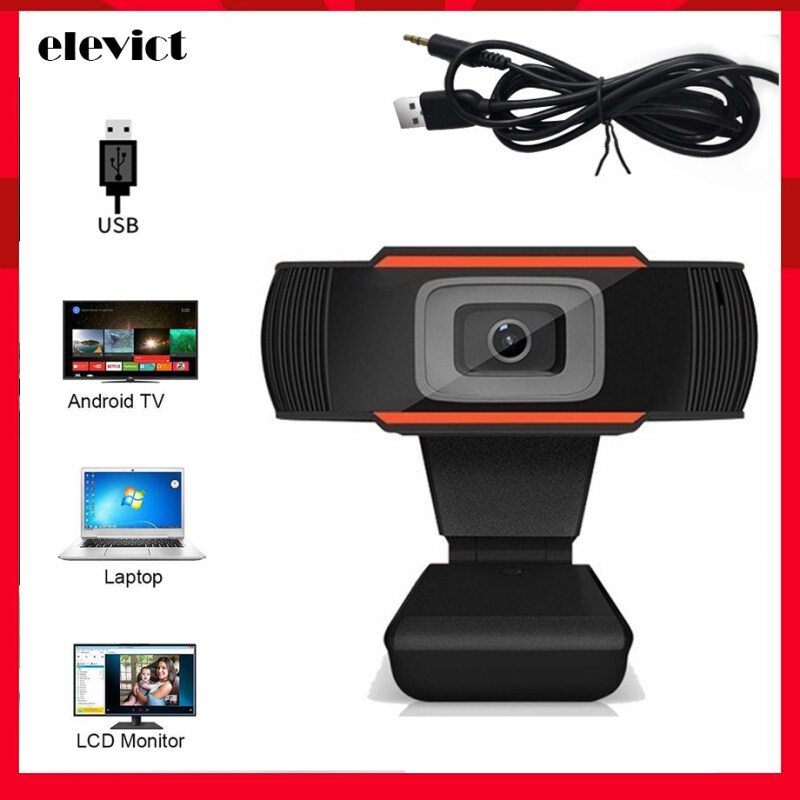 Webcam chân kẹp HD 480P Viền Cam- Học và Làm Việc Online Siêu Rõ Nét