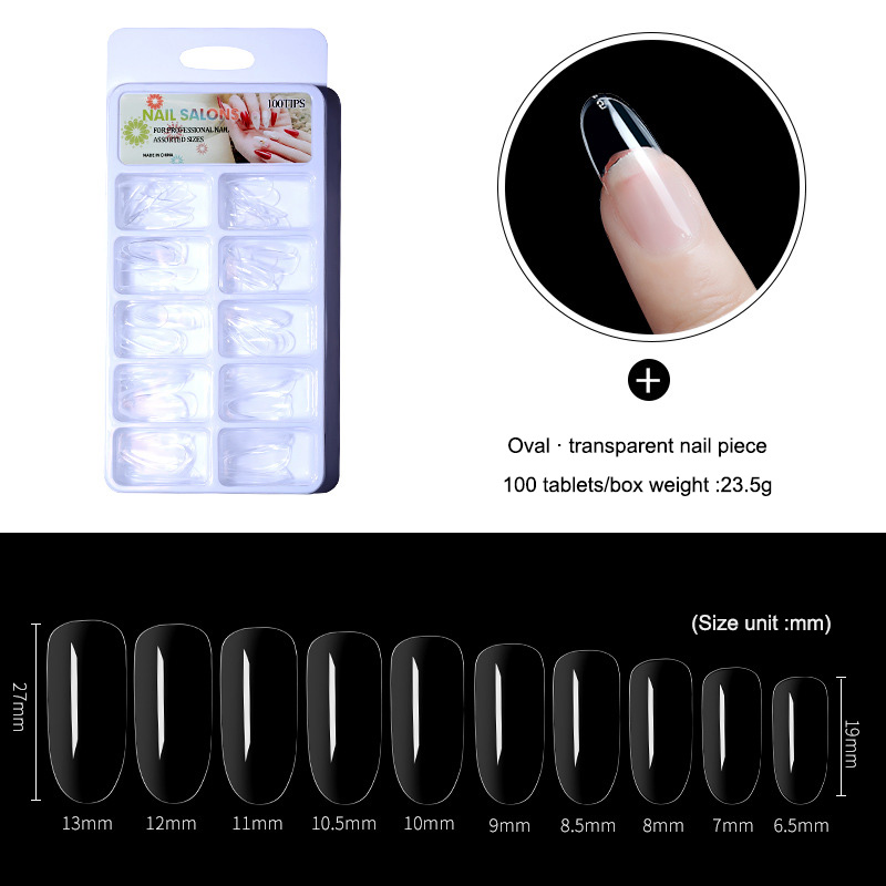 100 miếng trong suốt móng tay giả tự nhiên đầy đủ acrylic Pháp móng tay CINASS
