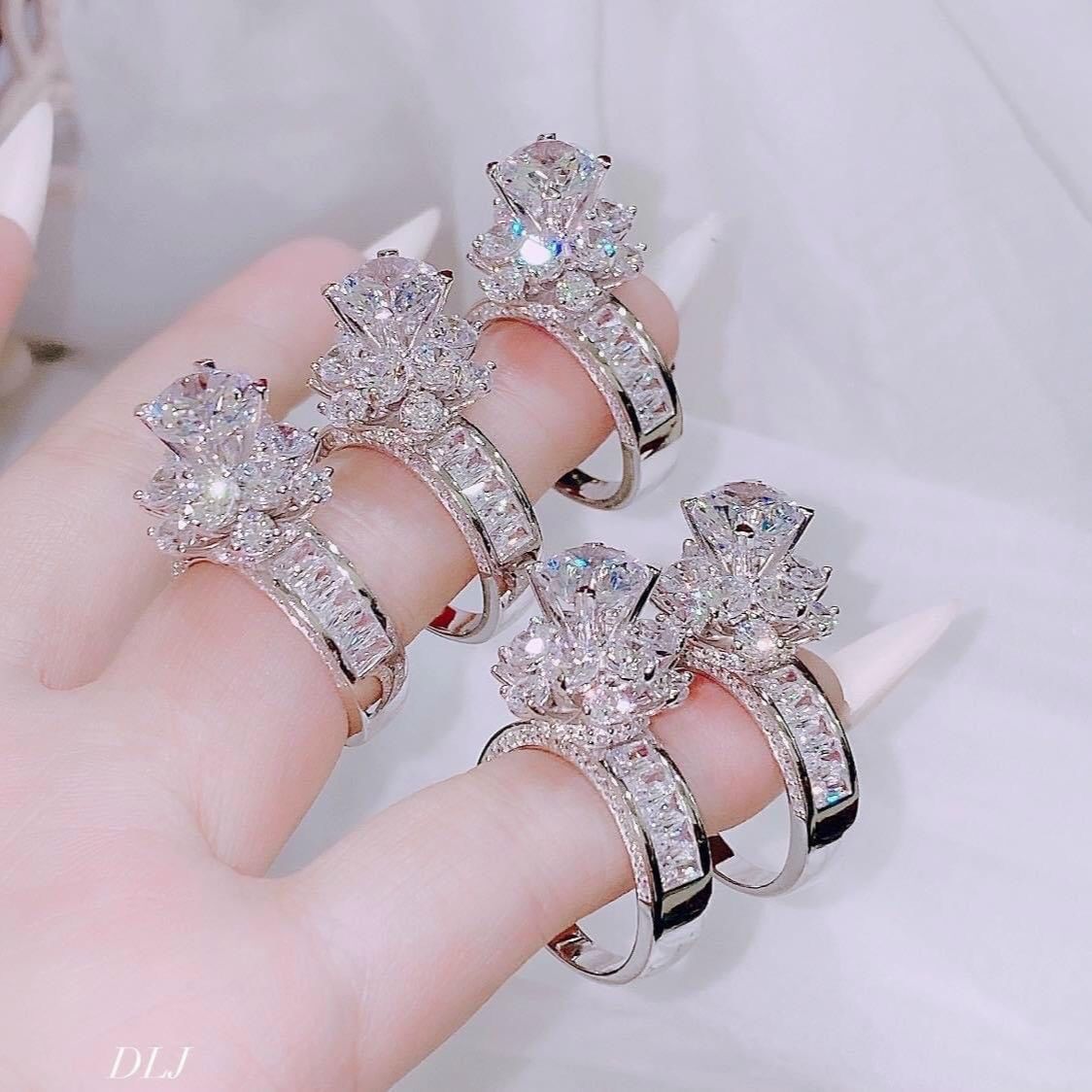 Women's 24K gold plated ring non-crystal stone ring fashion 925 sterling silver plated Italian gold ring women jewelry-jewelry Gado N102