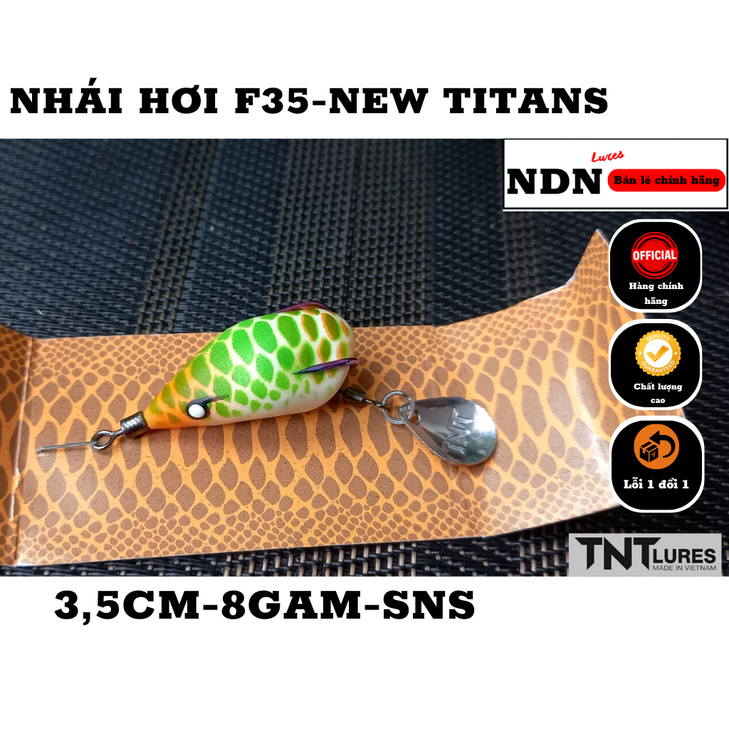 Mồi lure NHÁI HƠI F35 2023 TNT Lures mồi giả câu cá lóc dài 3,5CM nặng 8G  action CHÌM
