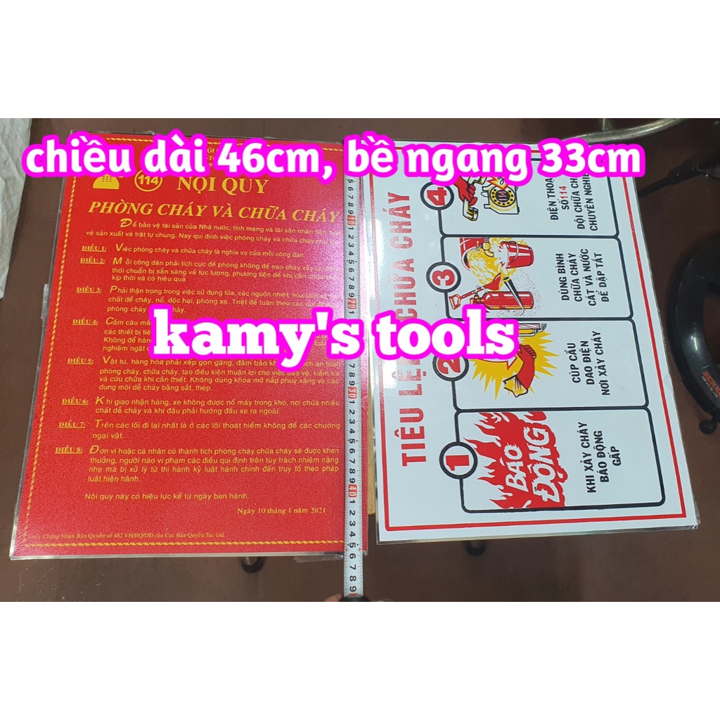 Bảng nội quy tiêu lệnh phòng cháy chữa cháy bán lẻ từng cái