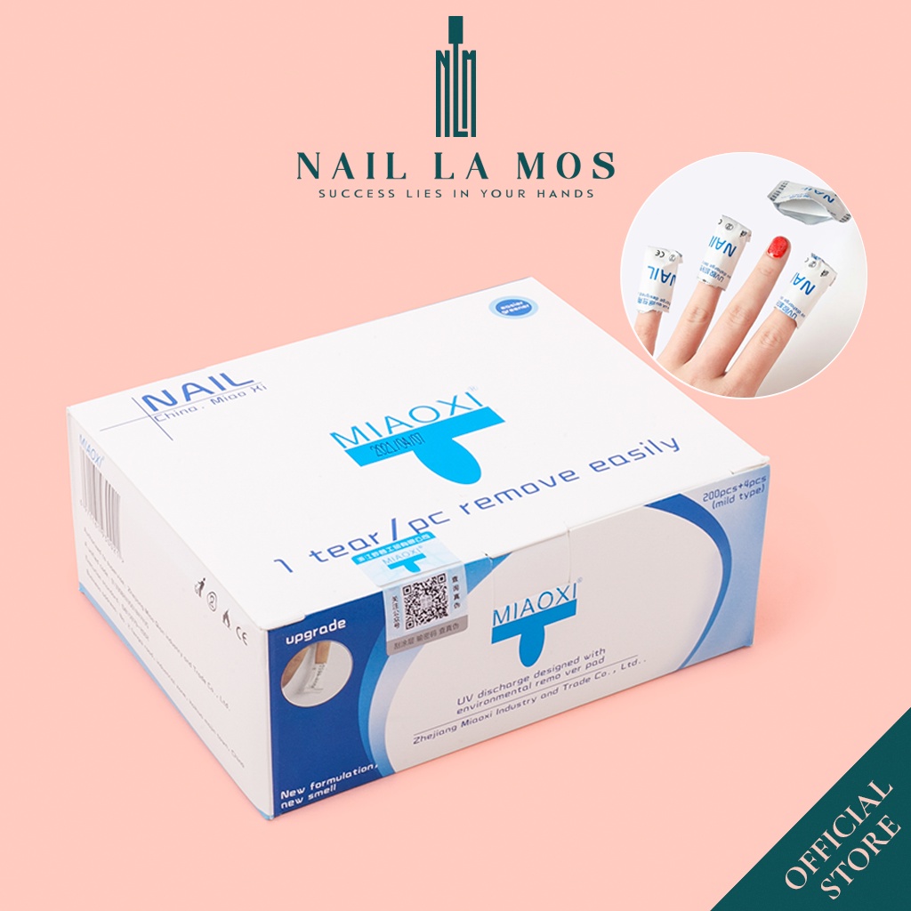 Hộp giấy bạc ủ phá gel/bột (một hộp 204 miếng giấy phá gel rất nhanh an toàn không cần Acetone)