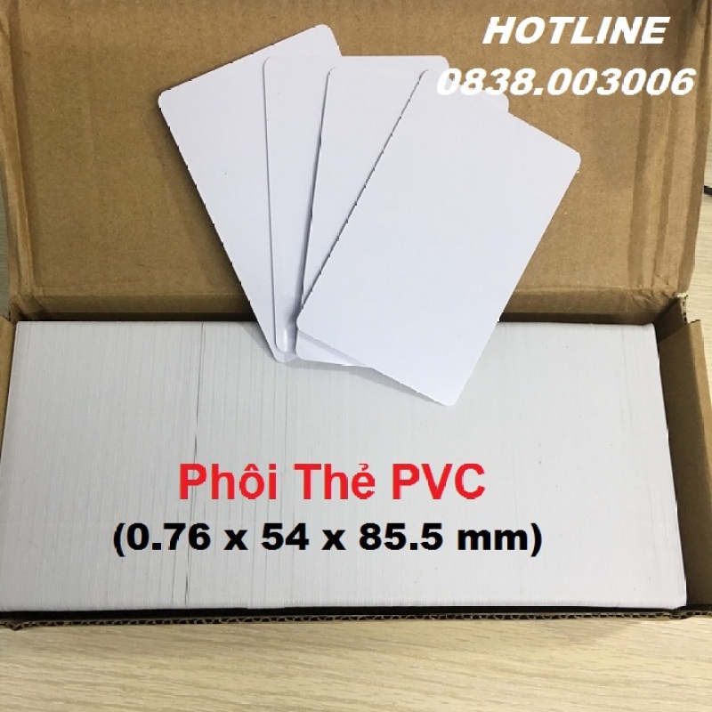 Bảng giá [ Bộ 50 ] Phôi thẻ nhựa PVC bóng Phong Vũ