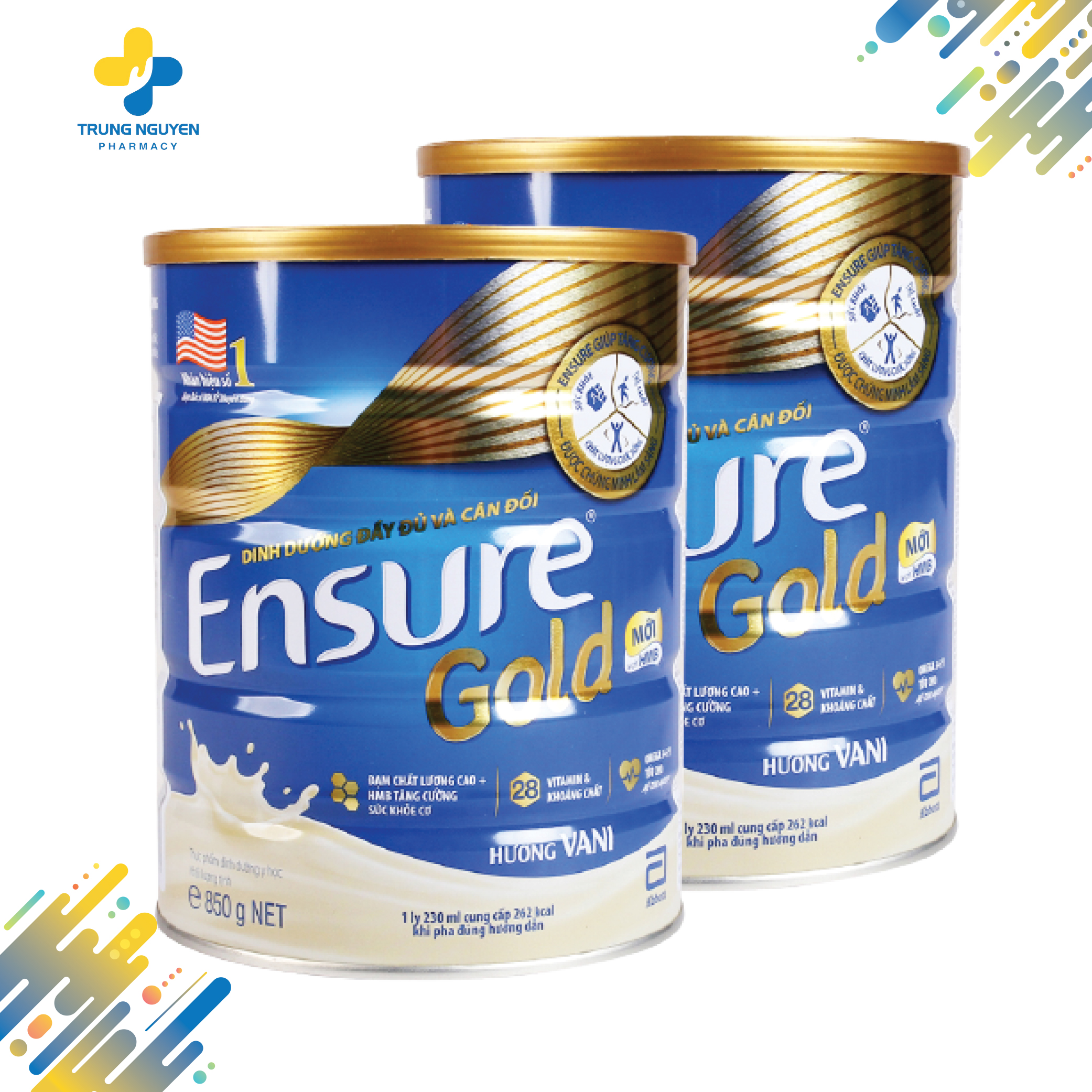 Sữa bột Ensure Lúa mạch - Hương Vani - 850G