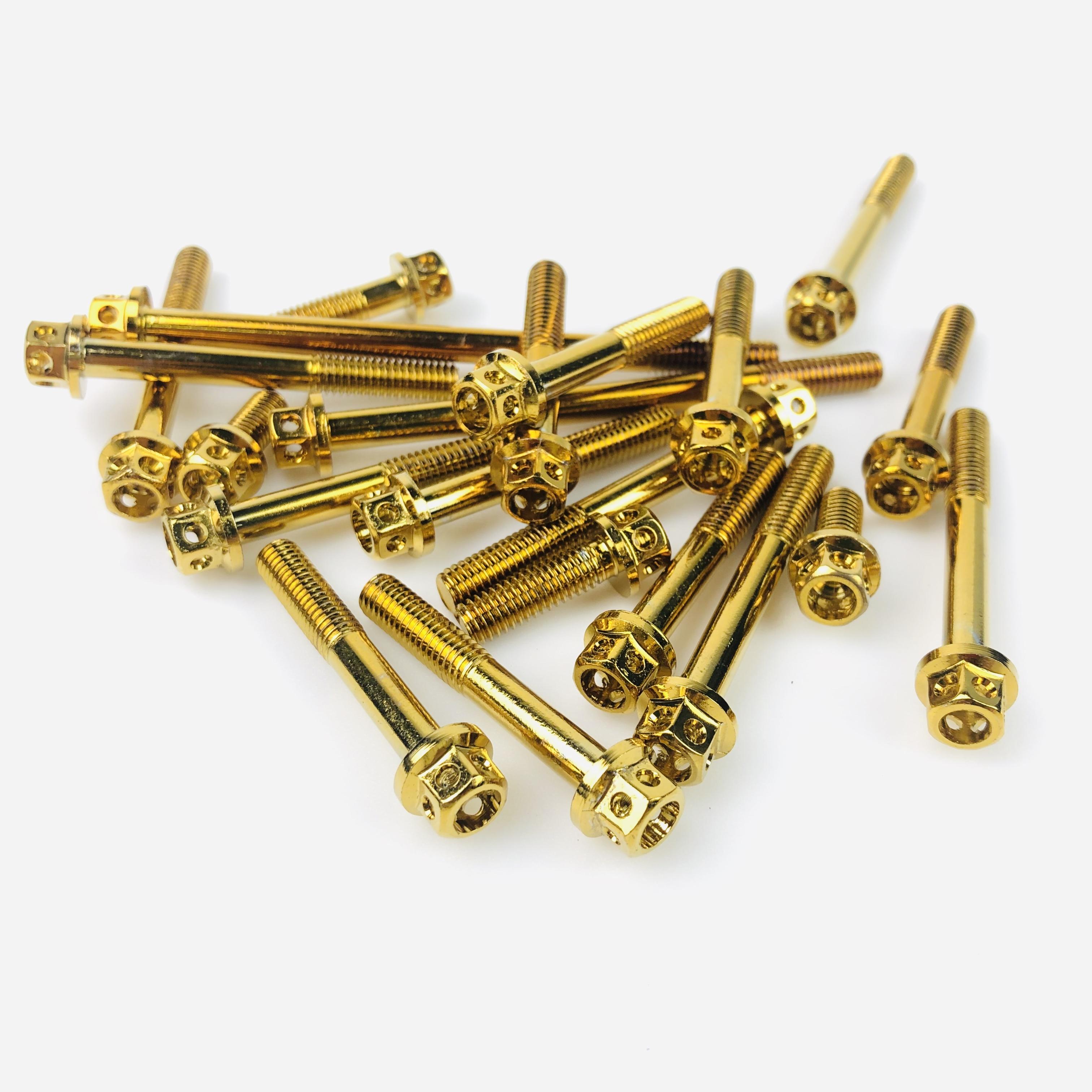 Full bộ ốc lốc máy titan gold gắn cho các dòng xe YAMAHA phổ thông hiện nay