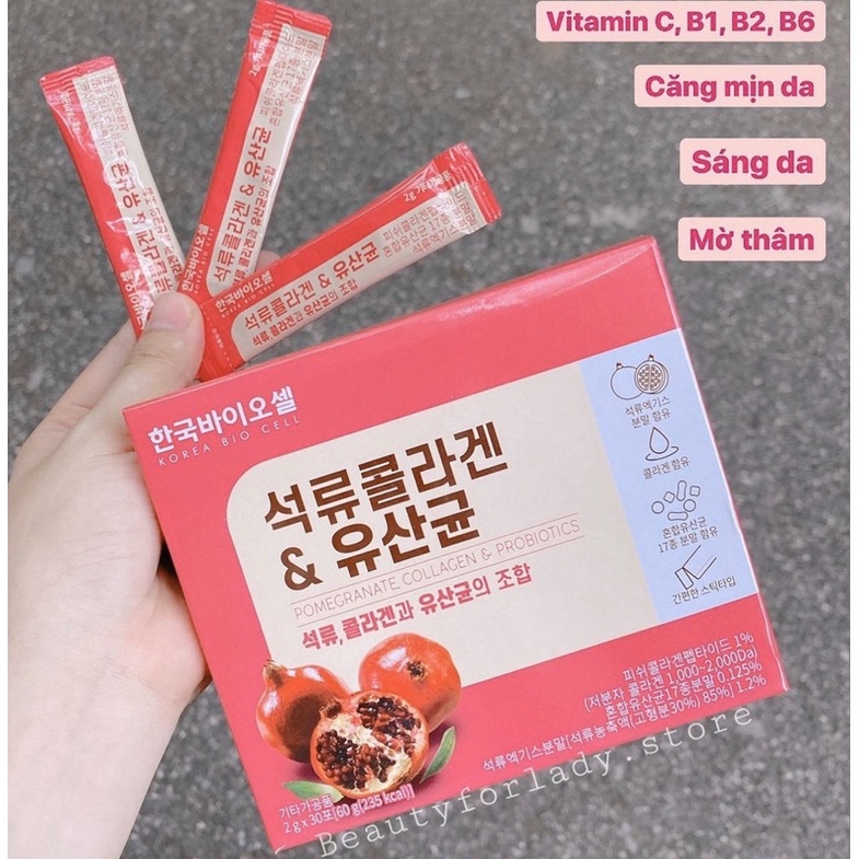 Hộp 30 gói bột lựu collagen Hàn Quốc