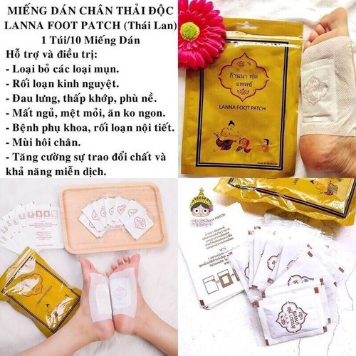 Combo10 miếng dán chân thải độc tố thái lan