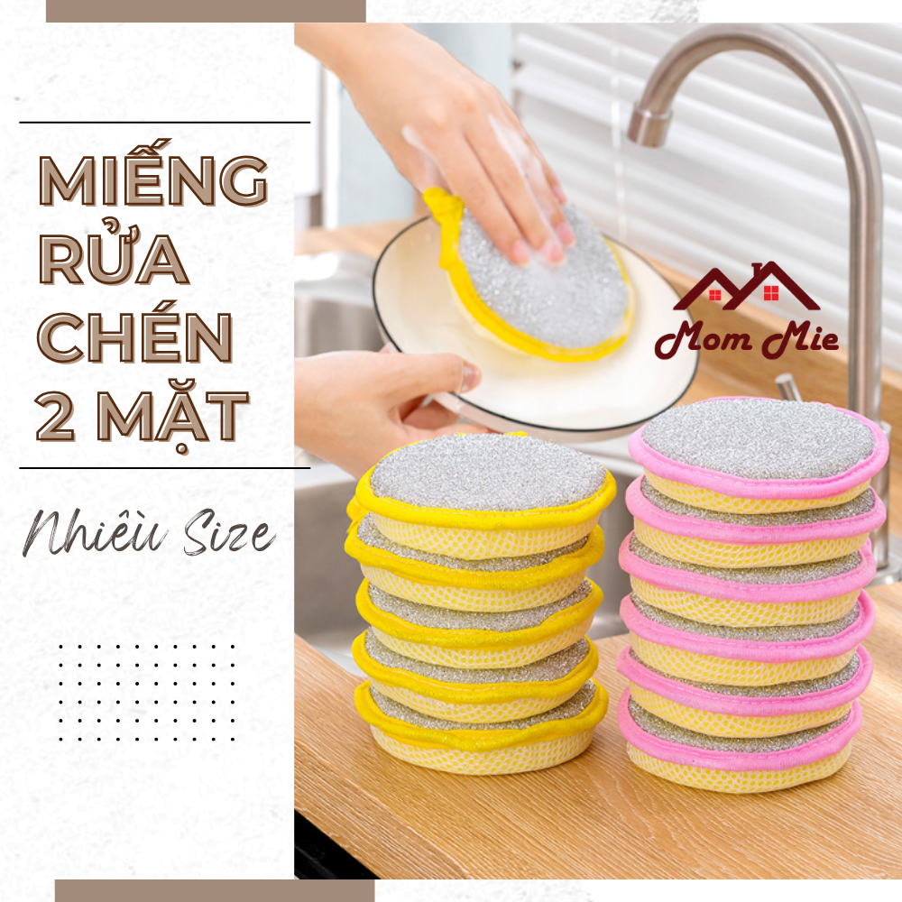 [HCM] Miếng rửa chén tròn 2 mặt nhiều size - J149